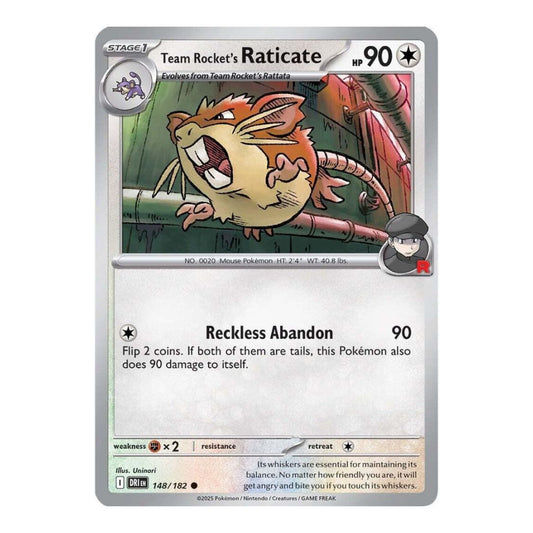 SV10: Destined Rivals (DRI) - Team Rockets Raticate 148 182 (#148/182) (Near Mint)