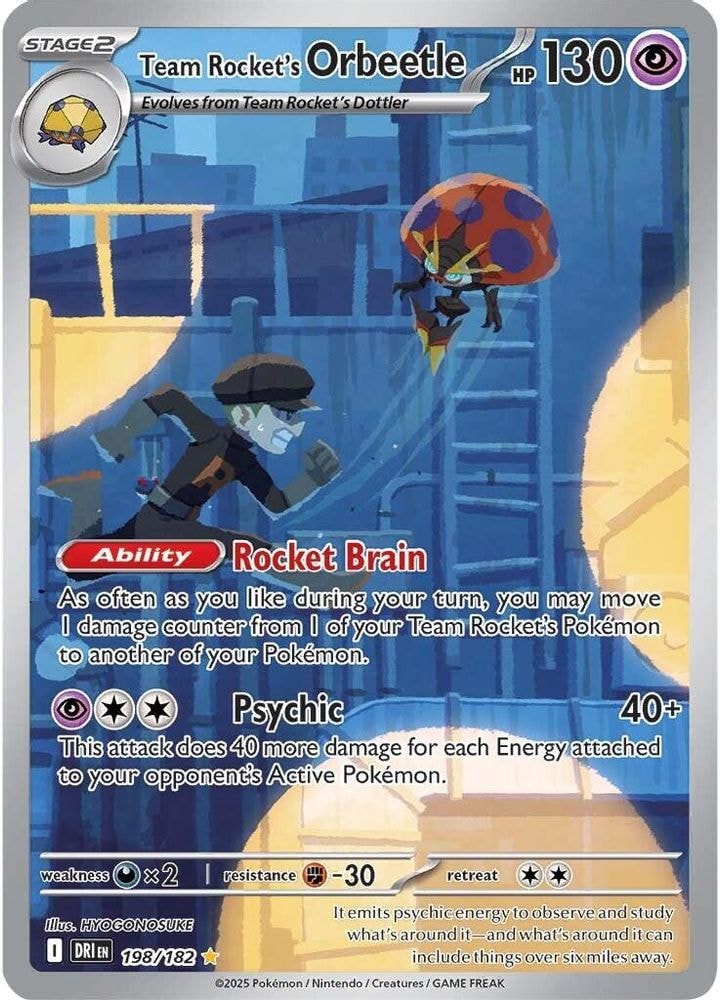SV10: Destined Rivals (DRI) - Team Rocket's Orbeetle - 198/182 (#198/182, Illustration Rare) ()