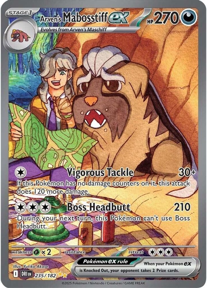 SV10: Destined Rivals (DRI) - Arven's Mabosstiff ex - 235/182 (#235/182, Special Illustration Rare) ()