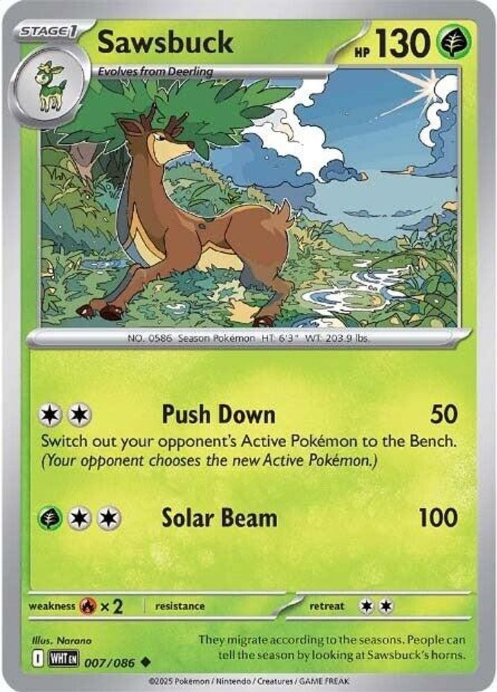 SV: White Flare (WHT) - Sawsbuck (#007/086, Uncommon) ()