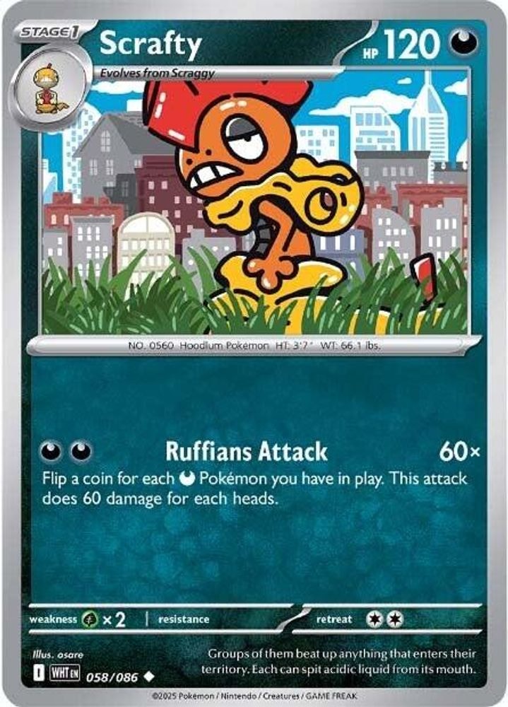 SV: White Flare (WHT) - Scrafty (#058/086, Uncommon) ()