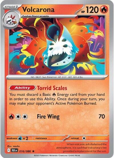 SV: Black Bolt (BLK) - Volcarona (#016/086, Rare) ()