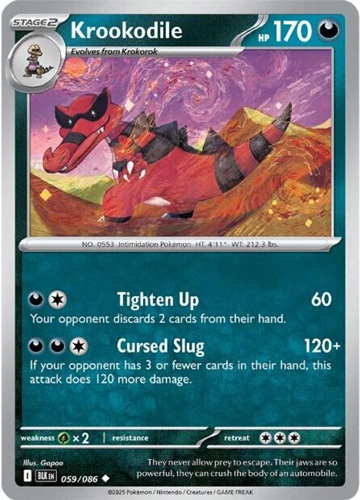 SV: Black Bolt (BLK) - Krookodile (#059/086, Uncommon) ()