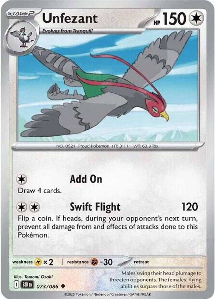 SV: Black Bolt (BLK) - Unfezant (#073/086, Uncommon) ()