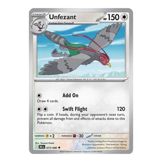 SV: Black Bolt (BLK) - Unfezant (#073/086) (Near Mint)