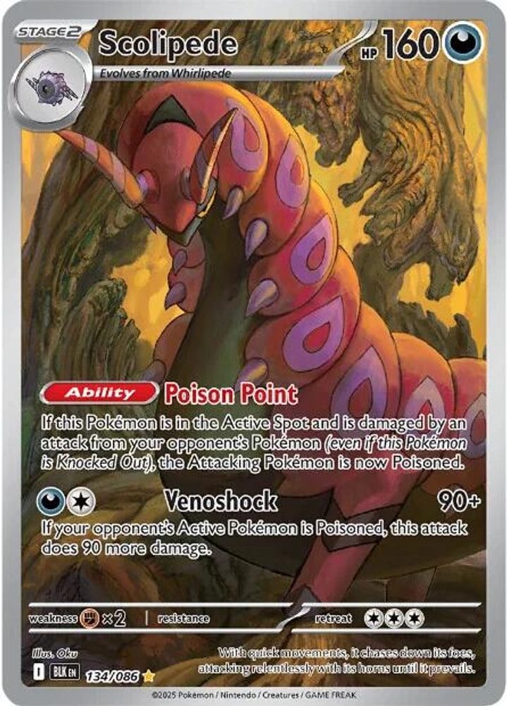 SV: Black Bolt (BLK) - Scolipede - 134/086 (#134/086, Illustration Rare)