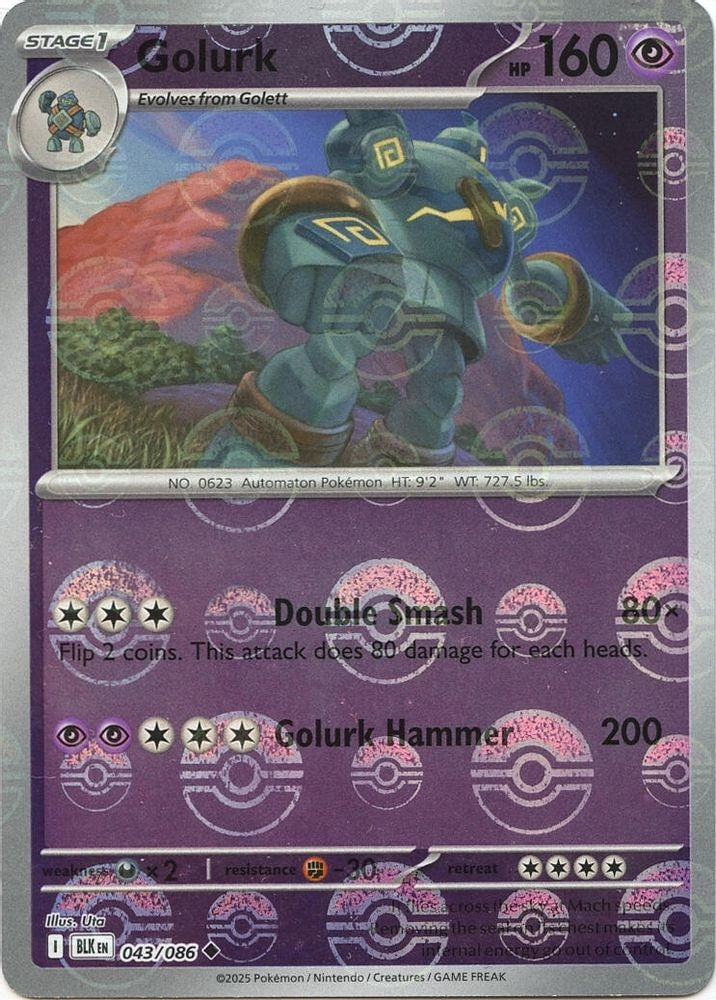 SV: Black Bolt (BLK) - Golurk (Poke Ball Pattern) (#043/086, Uncommon) ()