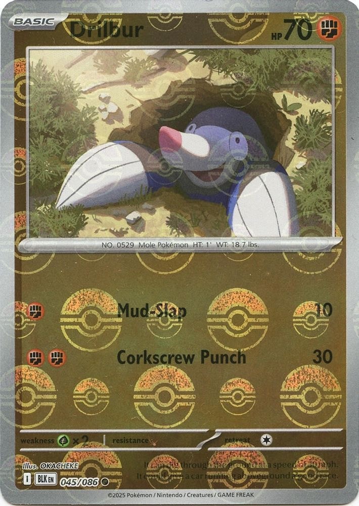 SV: Black Bolt (BLK) - Drilbur (Poke Ball Pattern) (#045/086, Common) ()