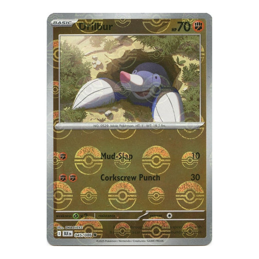 SV: Black Bolt (BLK) - Drilbur Poke Ball Pattern (#045/086) (Near Mint)