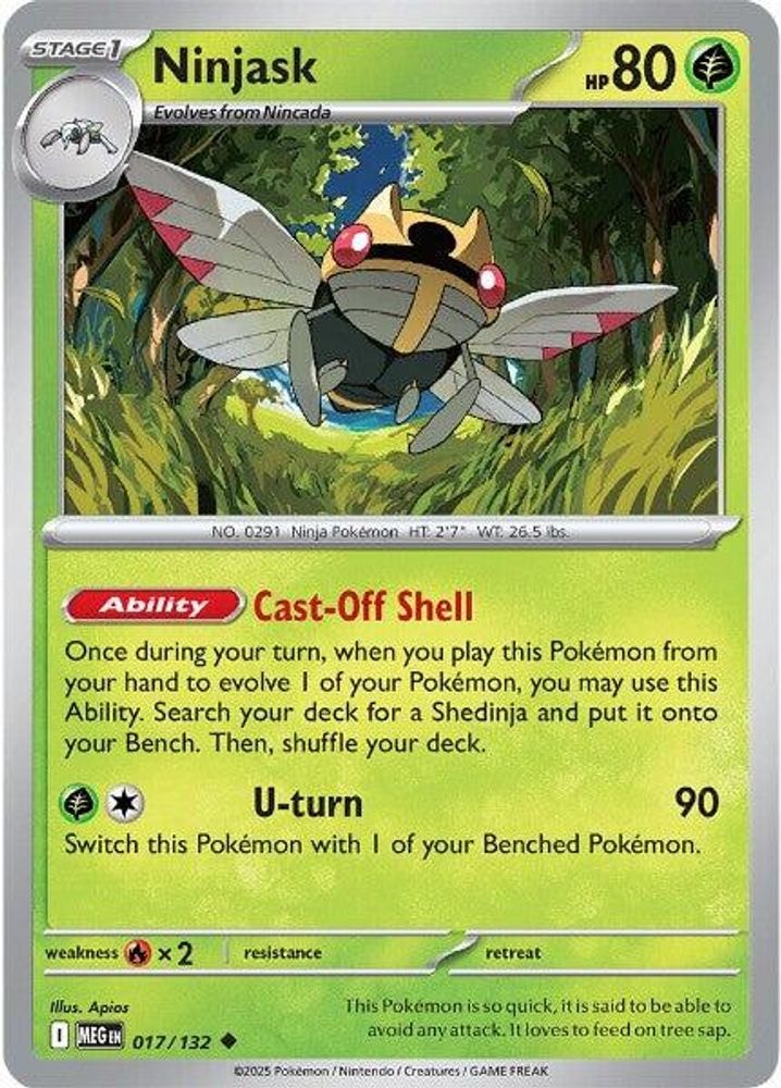 ME01: Mega Evolution (MEG) - Ninjask - 017/132 (#017/132, Uncommon) ()