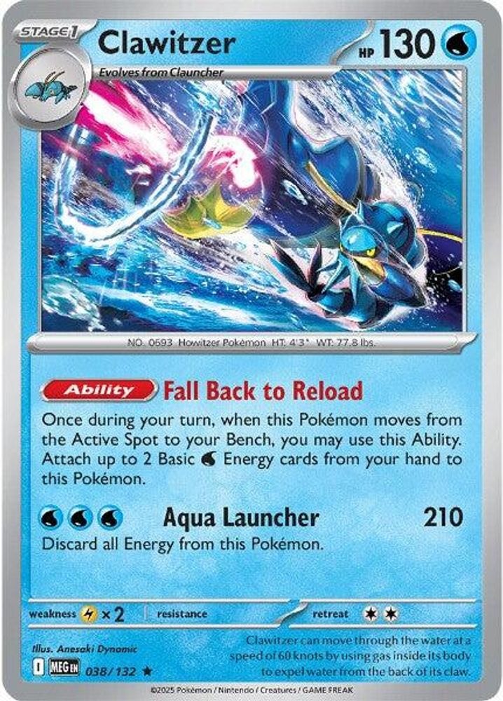 ME01: Mega Evolution (MEG) - Clawitzer - 038/132 (#038/132, Rare) ()
