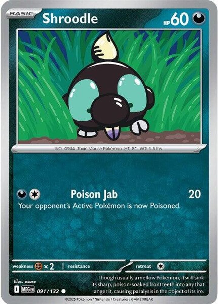 ME01: Mega Evolution (MEG) - Shroodle - 091/132 (#091/132, Common) ()