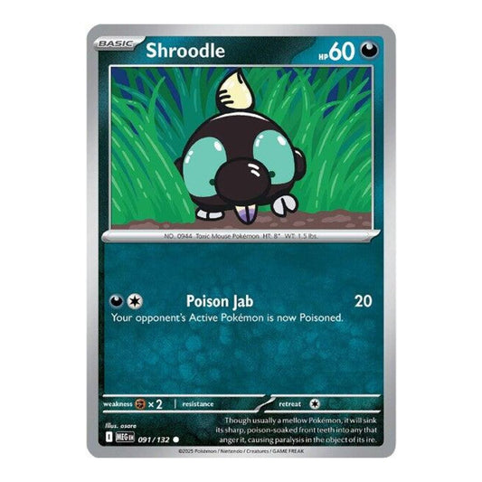 ME01: Mega Evolution (MEG) - Shroodle 091 132 (#091/132) (Near Mint)