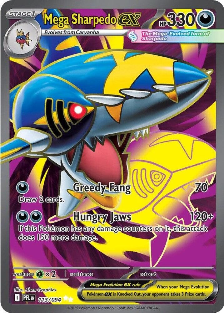 ME02: Phantasmal Flames (PFL) - Mega Sharpedo ex - 113/094 (#113/094, Ultra Rare) ()