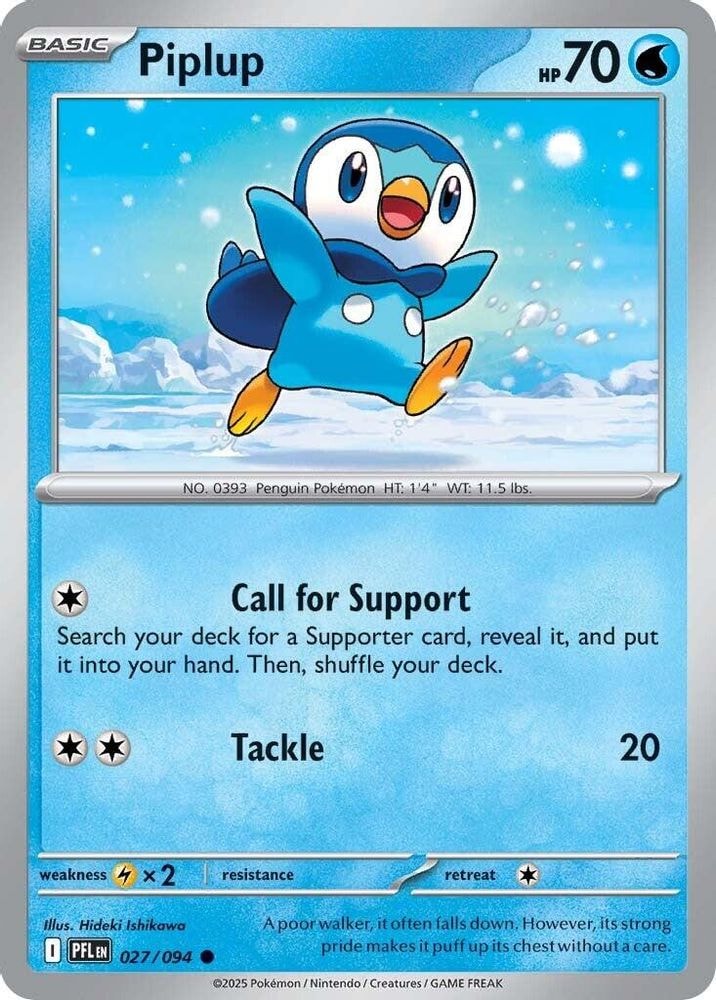 ME02: Phantasmal Flames (PFL) - Piplup - 027/094 (#027/094, Common) ()