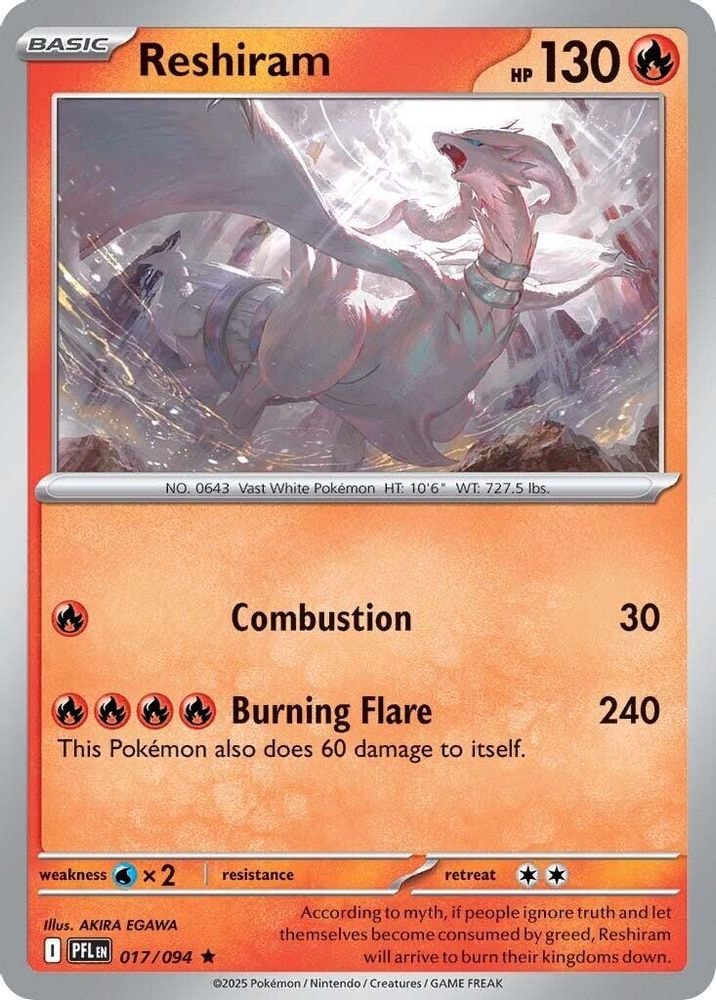 ME02: Phantasmal Flames (PFL) - Reshiram (#017/094, Rare) ()