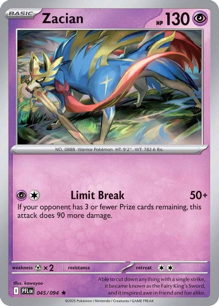 ME02: Phantasmal Flames (PFL) - Zacian - 045/094 (#045/094, Rare) ()
