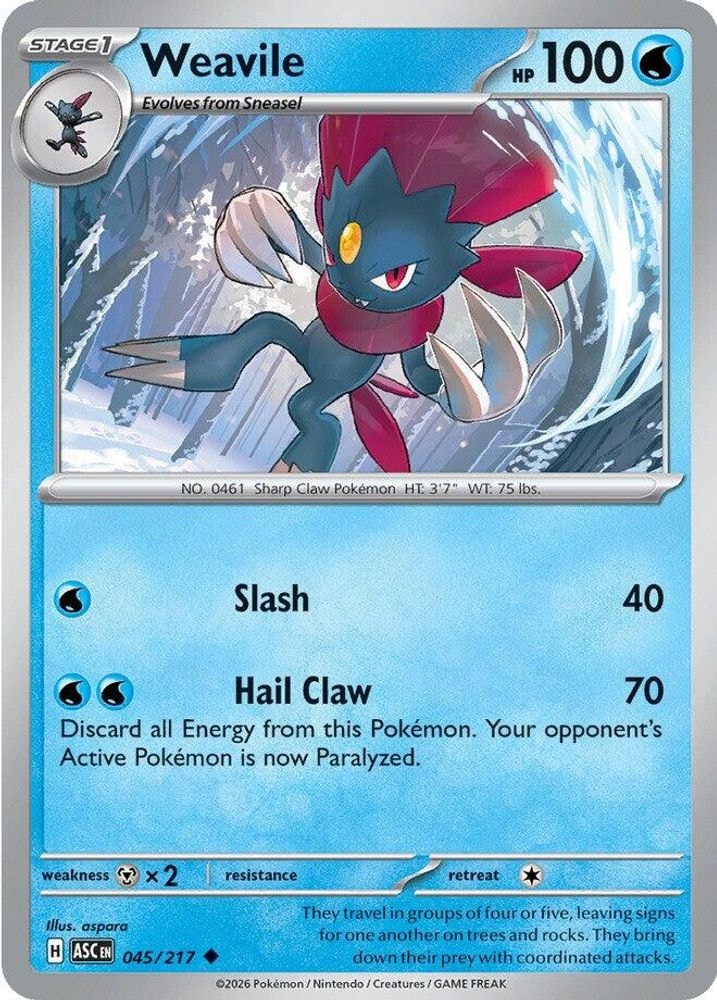 ME: Ascended Heroes (ASC) - Weavile - 045/217 (#045/217, Uncommon) ()