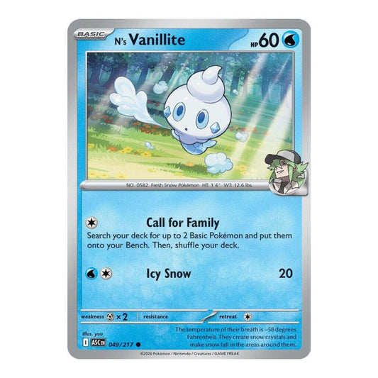 ME: Ascended Heroes (ASC) - N's Vanillite (#049/217) (Near Mint)