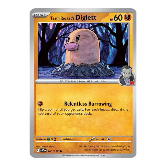 ME: Ascended Heroes (ASC) - Team Rocket's Diglett (#100/217) (Near Mint)
