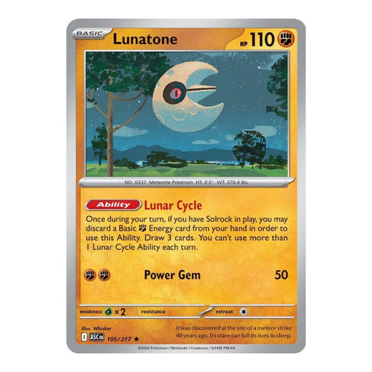 ME: Ascended Heroes (ASC) - Lunatone (#105/217) (Near Mint)