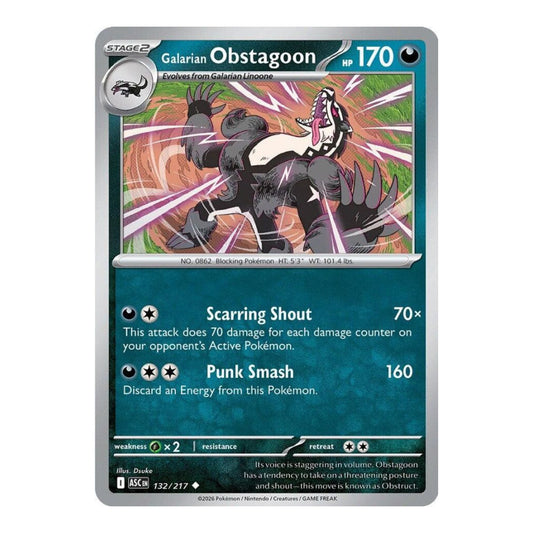 ME: Ascended Heroes (ASC) - Galarian Obstagoon - 132/217 (#132/217) (Near Mint)