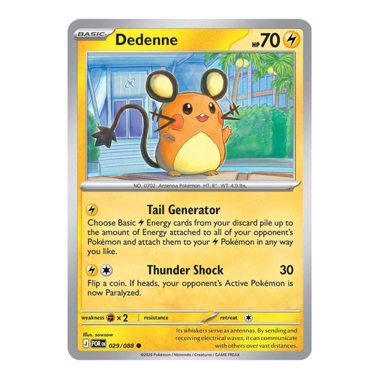 ME03: Perfect Order (POR) - Dedenne 029 088 (#029/088) (Near Mint)