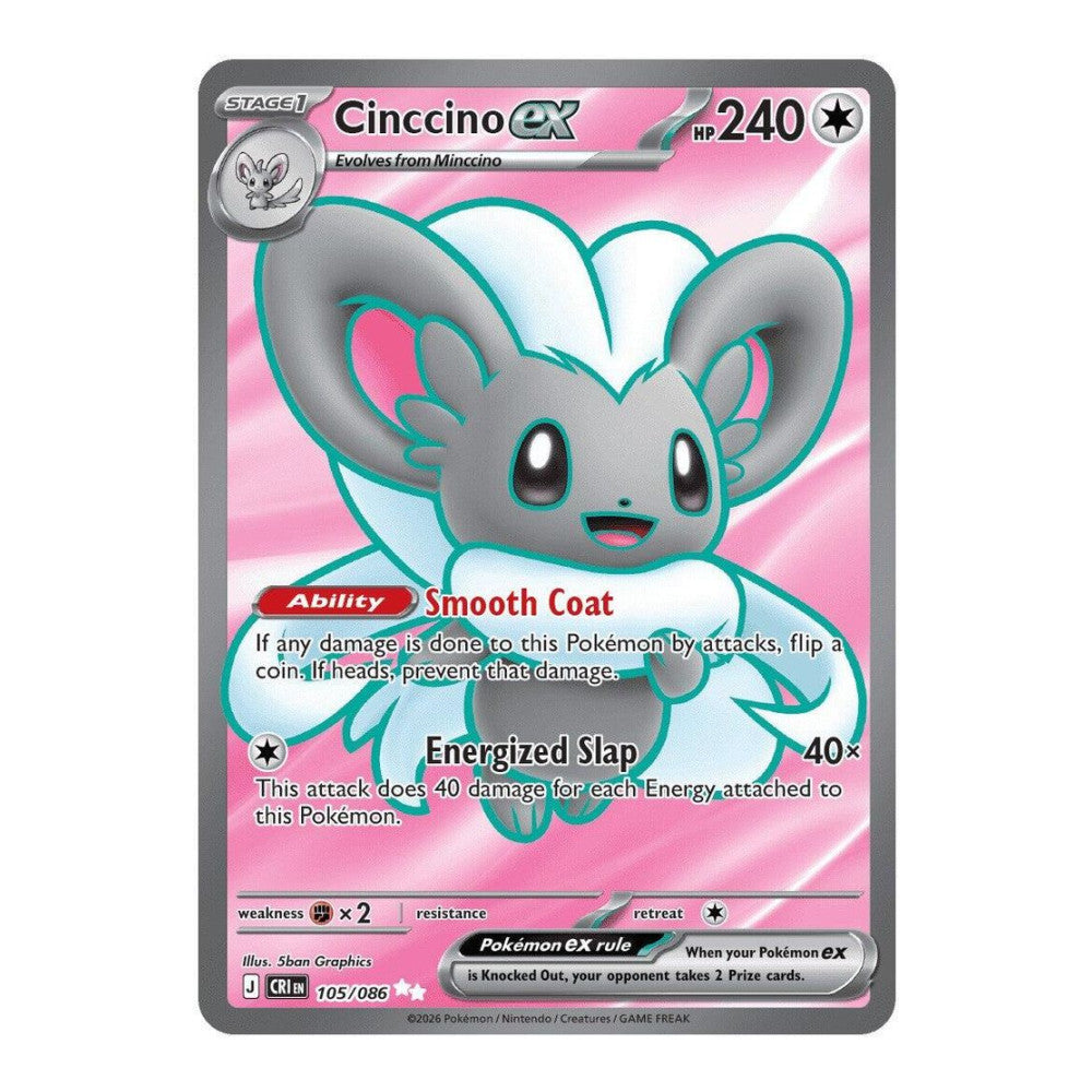 ME04: Chaos Rising (CRI) - Cinccino ex - 105/086 (#105/086) (Near Mint)