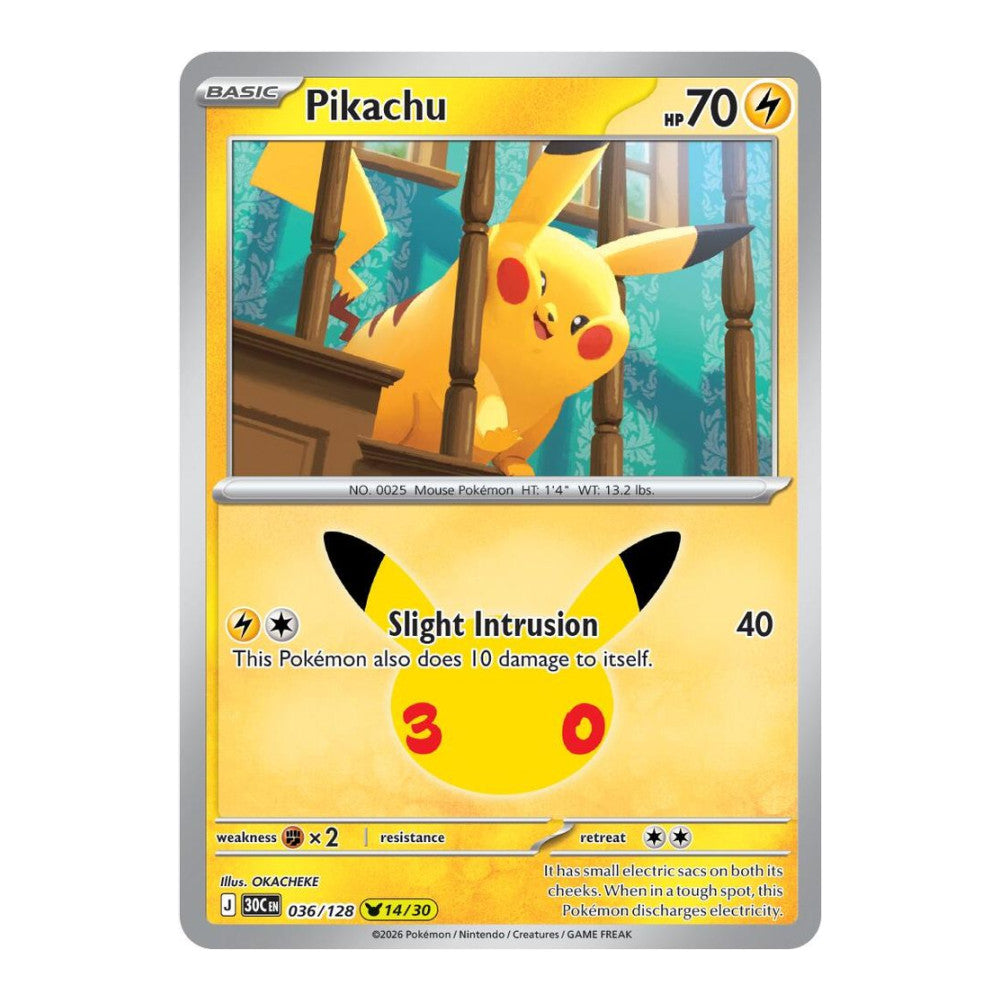 ME: 30th Celebration (30C) - Pikachu - 036/128 (#036/128) (Near Mint)