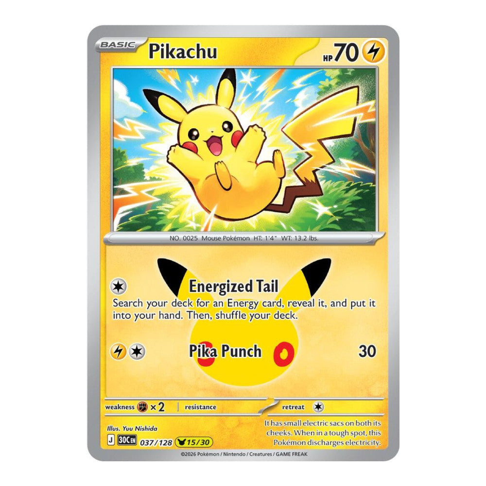 ME: 30th Celebration (30C) - Pikachu - 037/128 (#037/128) (Near Mint)