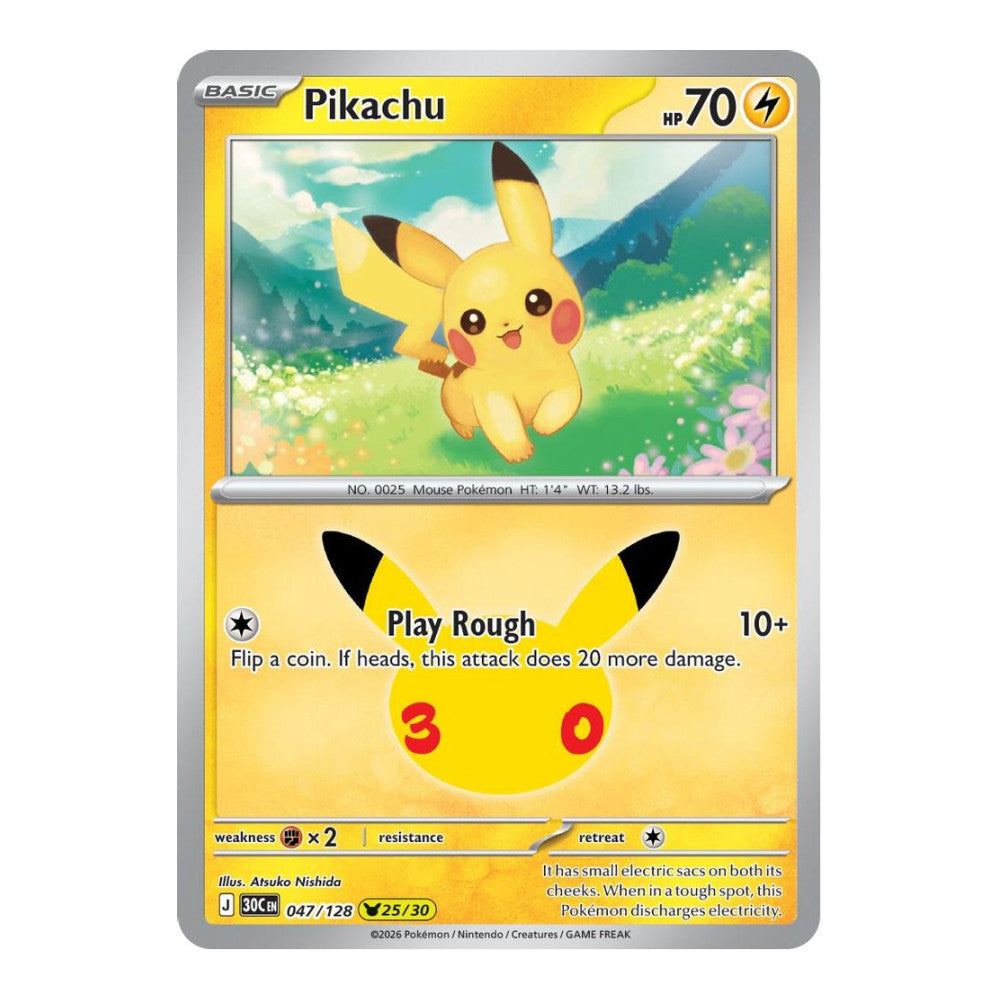 ME: 30th Celebration (30C) - Pikachu - 047/128 (#047/128) (Near Mint)