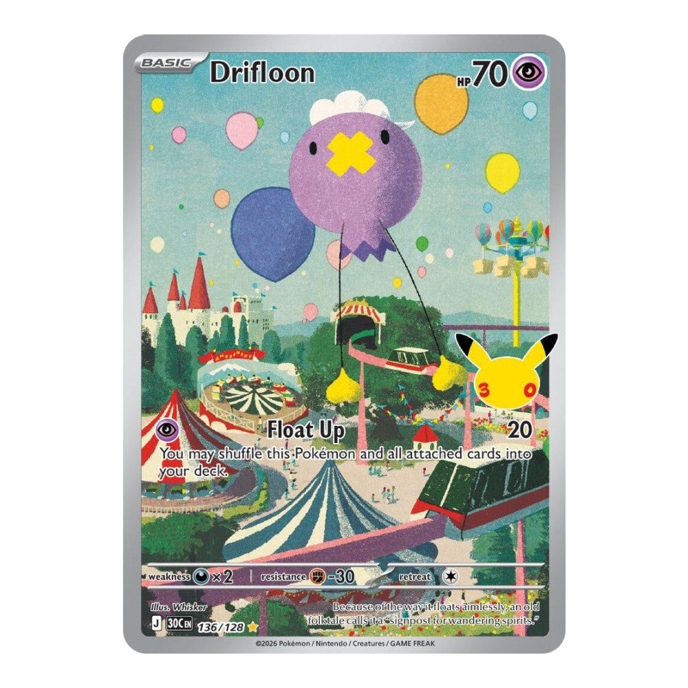 ME: 30th Celebration (30C) - Drifloon - 136/128 (#136/128) (Near Mint)