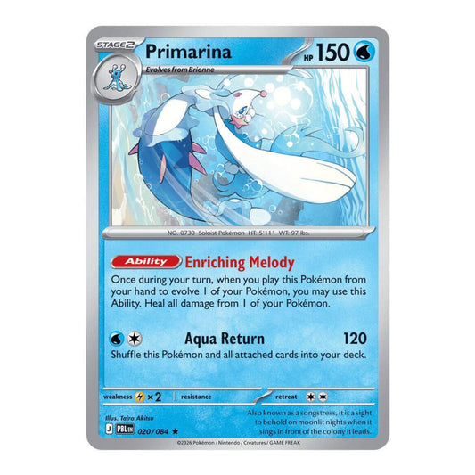 ME05: Pitch Black (PBL) - Primarina 020 084 (#020/084) (Near Mint)