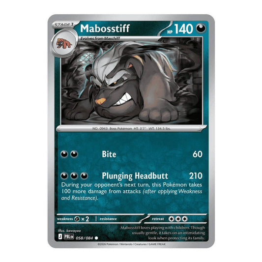ME05: Pitch Black (PBL) - Mabosstiff (#058/084) (Near Mint)