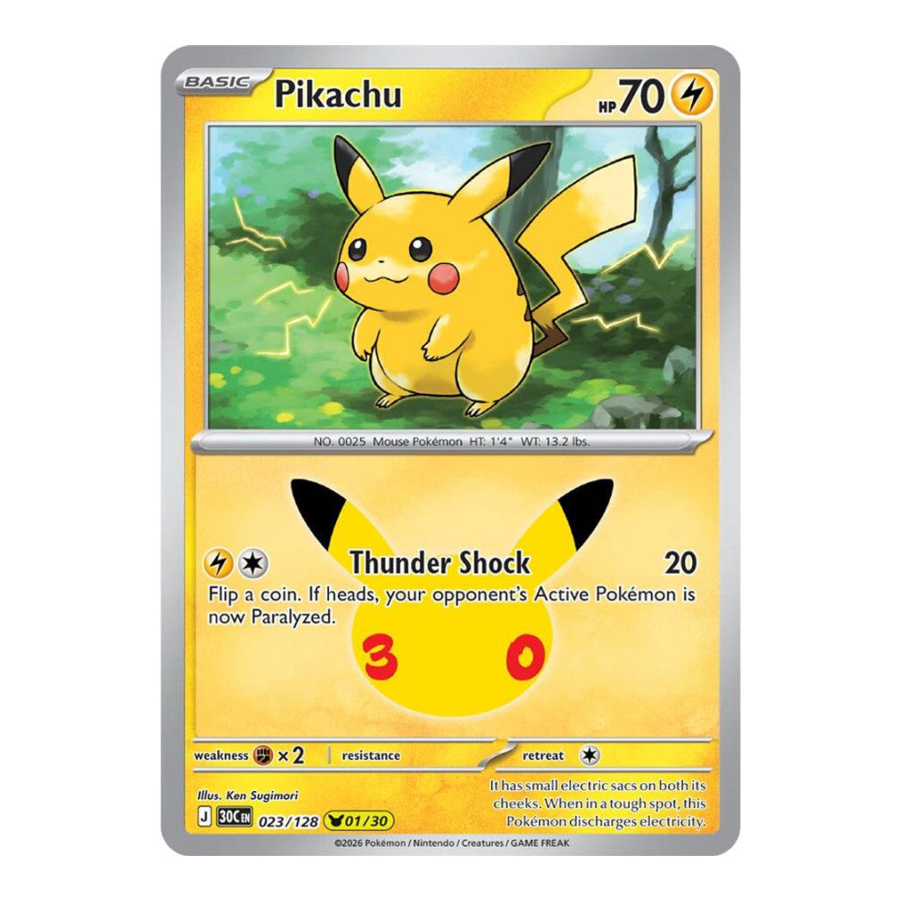 ME: 30th Celebration (30C) - Pikachu - 023/128 (#023/128) (Near Mint)