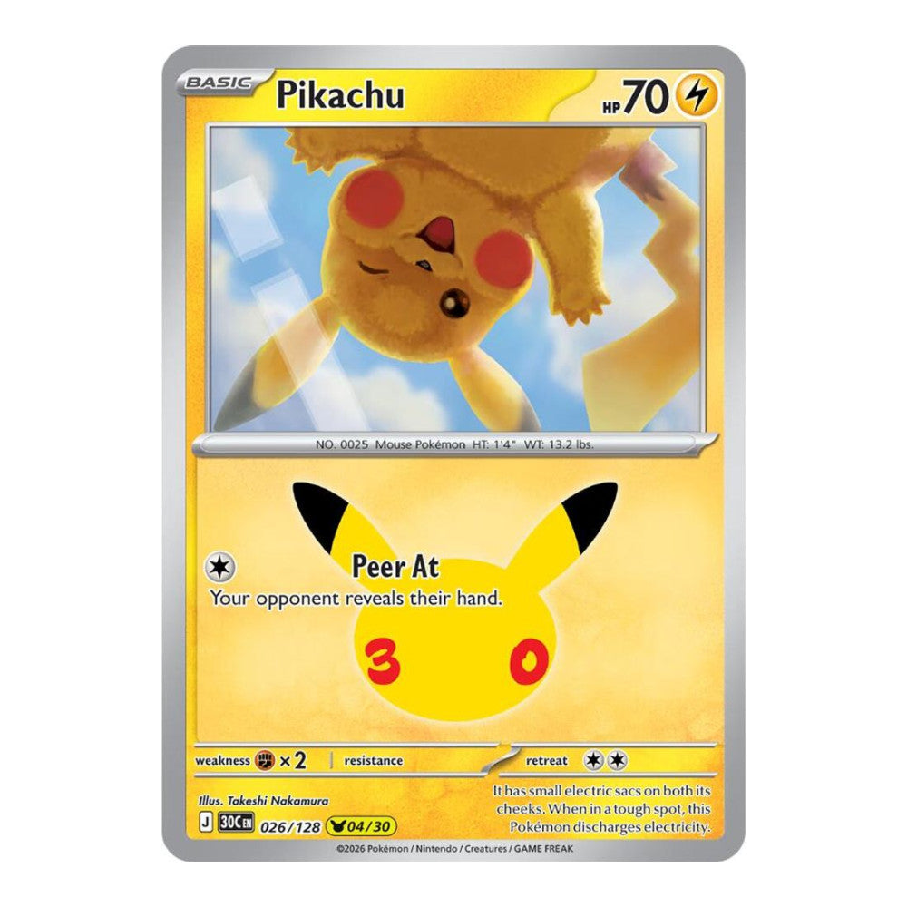 ME: 30th Celebration (30C) - Pikachu - 026/128 (#026/128) (Near Mint)