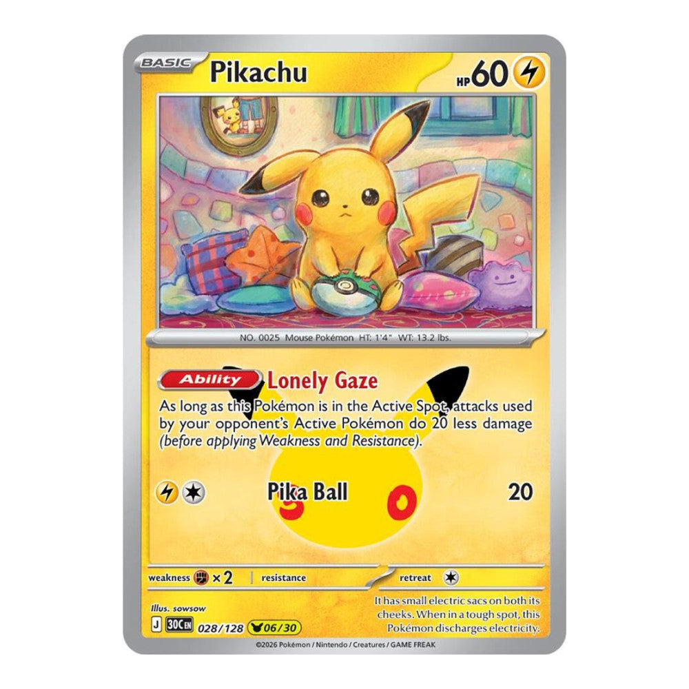 ME: 30th Celebration (30C) - Pikachu - 028/128 (#028/128) (Near Mint)