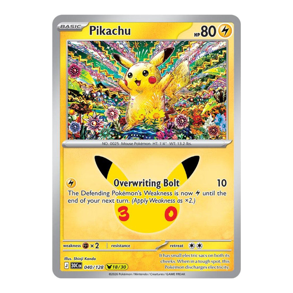 ME: 30th Celebration (30C) - Pikachu - 040/128 (#040/128) (Near Mint)