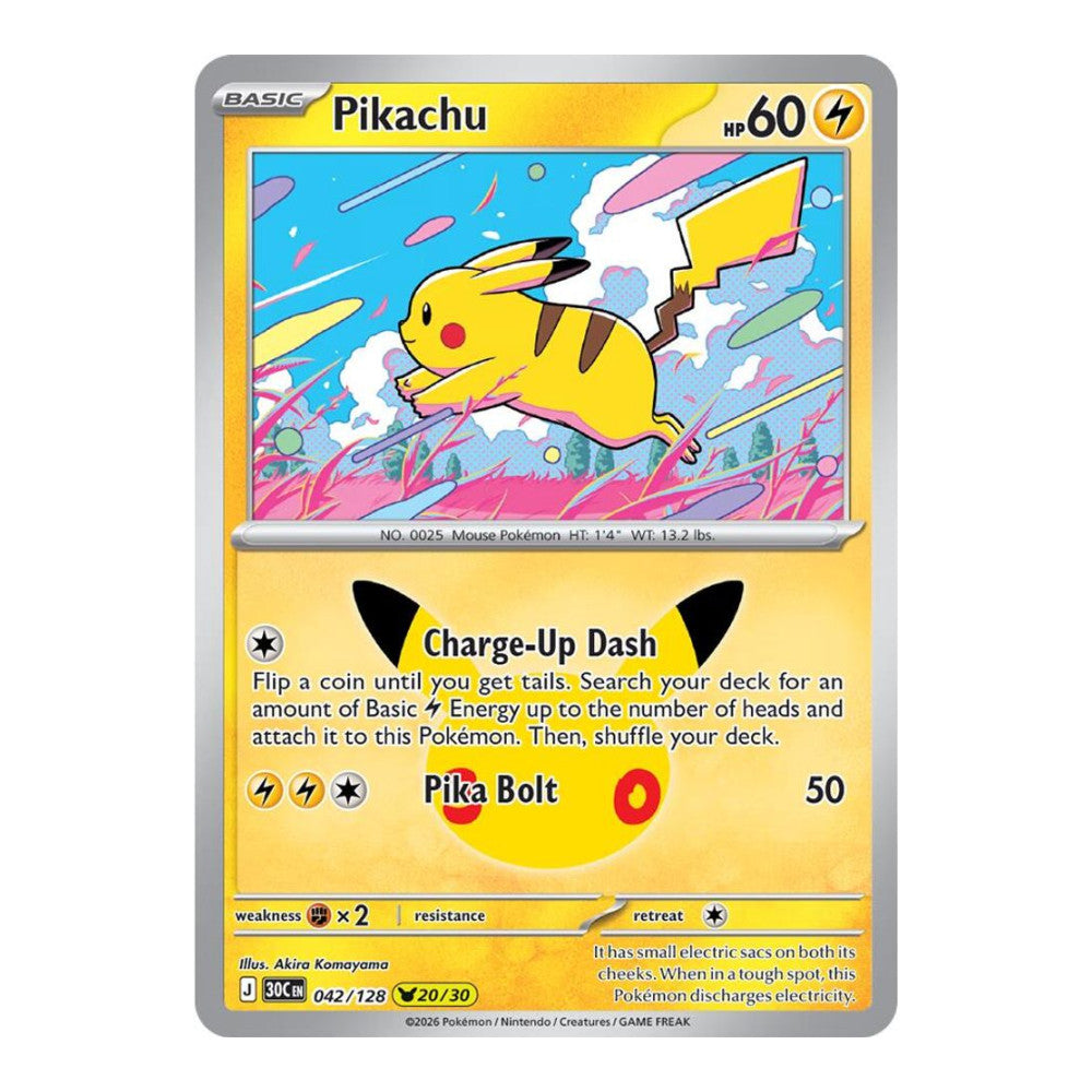 ME: 30th Celebration (30C) - Pikachu - 042/128 (#042/128) (Near Mint)