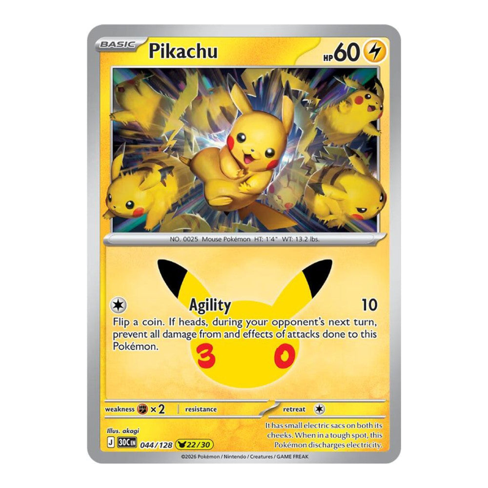 ME: 30th Celebration (30C) - Pikachu - 044/128 (#044/128) (Near Mint)