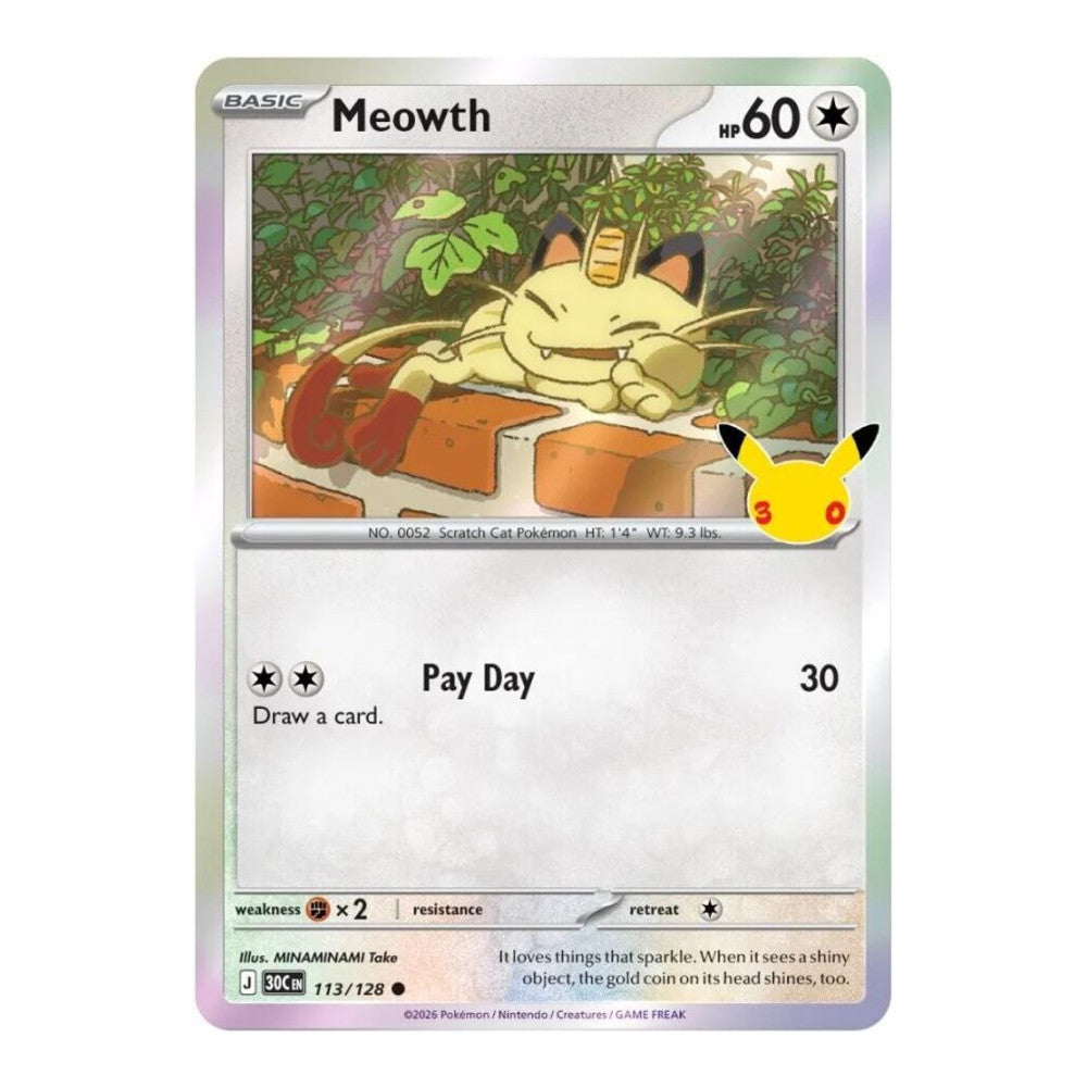 ME: 30th Celebration (30C) - Meowth - 113/128 (#113/128) (Near Mint)