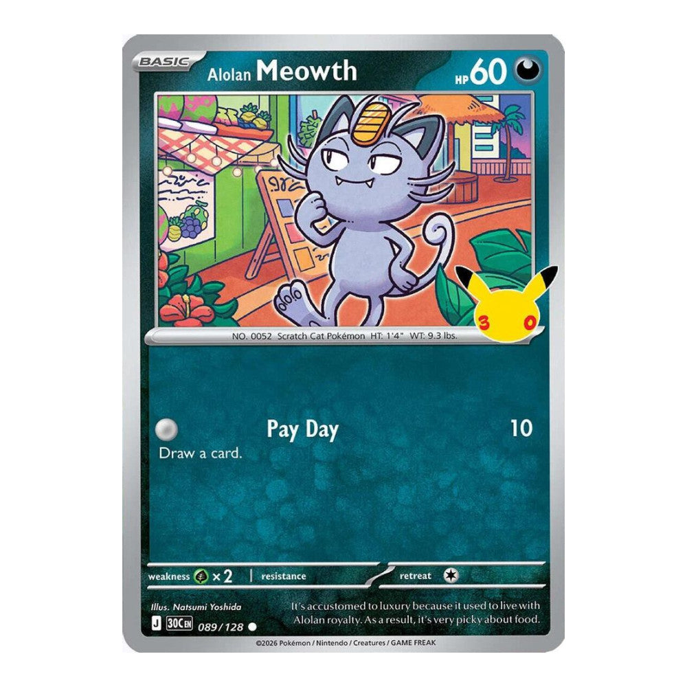 ME: 30th Celebration (30C) - Alolan Meowth - 089/128 (#089/128) (Near Mint)