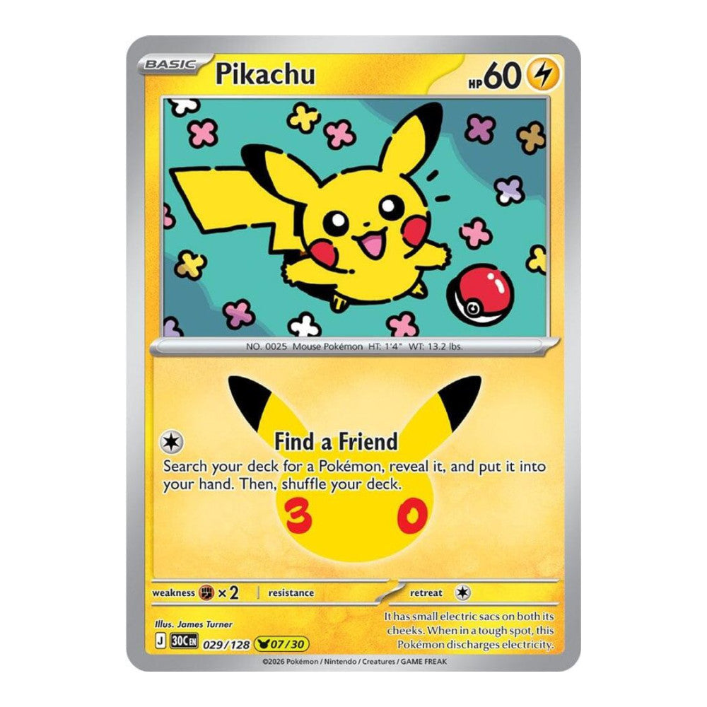 ME: 30th Celebration (30C) - Pikachu - 029/128 (#029/128) (Near Mint)