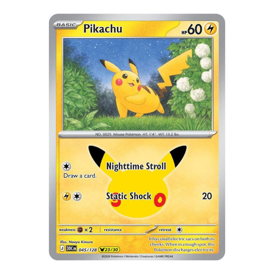 ME: 30th Celebration (30C) - Pikachu - 045/128 (#045/128) (Near Mint)