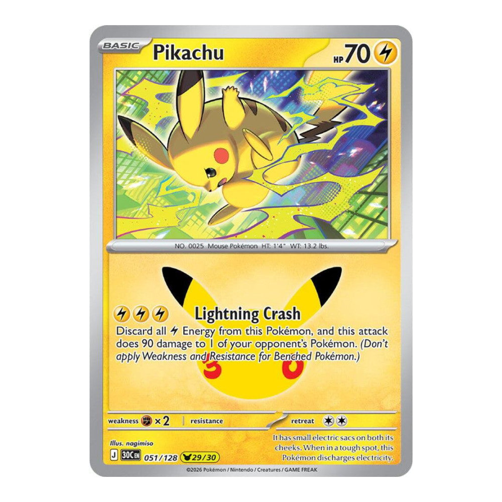 ME: 30th Celebration (30C) - Pikachu - 051/128 (#051/128) (Near Mint)
