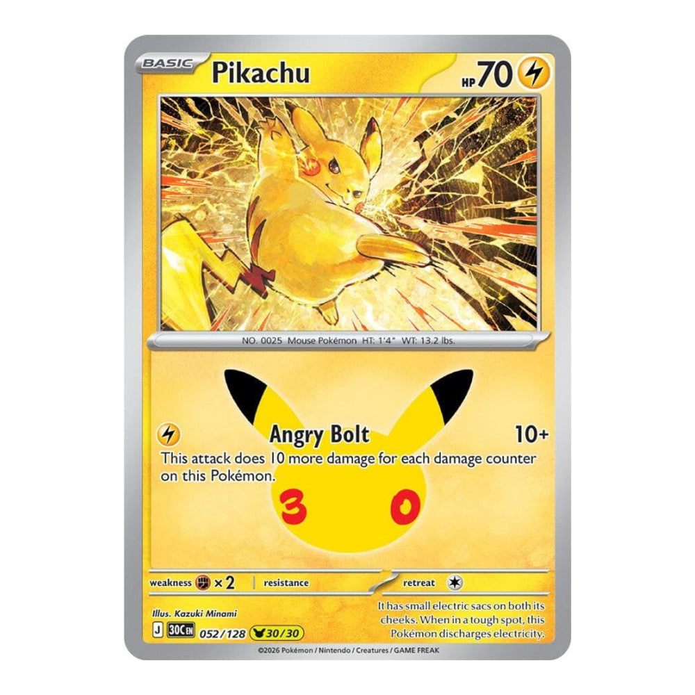 ME: 30th Celebration (30C) - Pikachu - 052/128 (#052/128) (Near Mint)