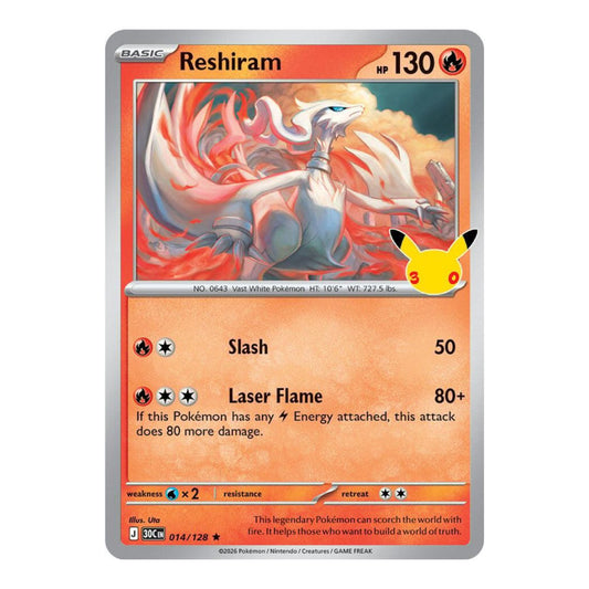 ME: 30th Celebration (30C) - Reshiram (#014/128) (Near Mint)