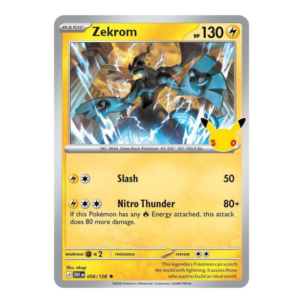 ME: 30th Celebration (30C) - Zekrom (#056/128) (Near Mint)
