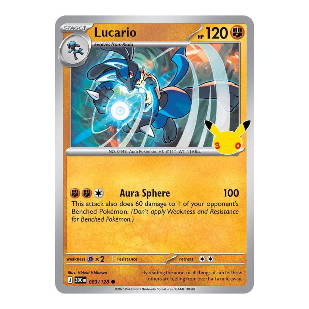 ME: 30th Celebration (30C) - Lucario (#083/128) (Near Mint)