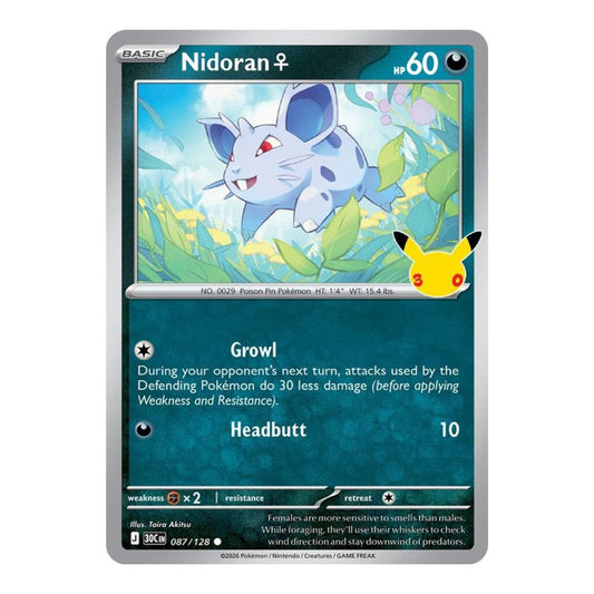 ME: 30th Celebration (30C) - Nidoran F (#087/128) (Near Mint)